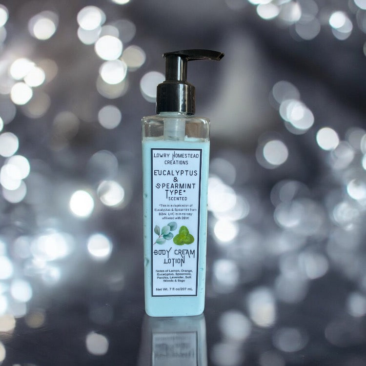 Eucalyptus & Spearmint Type Body Cream Lotion 7oz